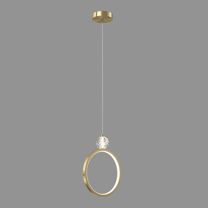 Gouden LED hangende lamp Geometrische minimalistische stijl kristalhangende hanglamp