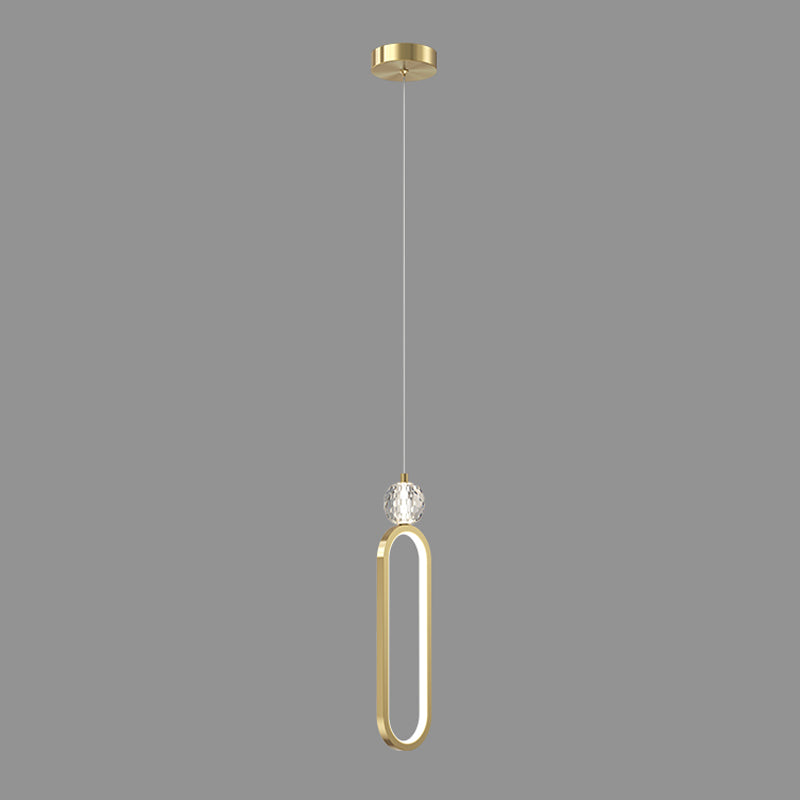 Gouden LED hangende lamp Geometrische minimalistische stijl kristalhangende hanglamp