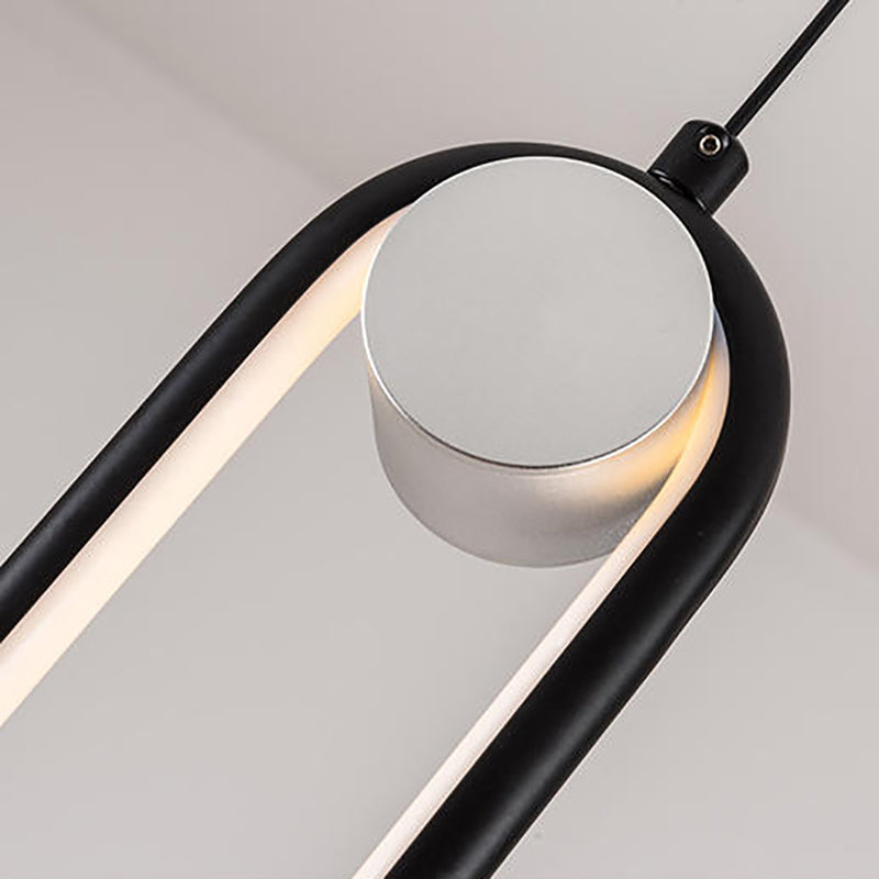 Moderne stijl led hanglamp 1 licht ovaal metaalhanglicht voor bed voor het bed