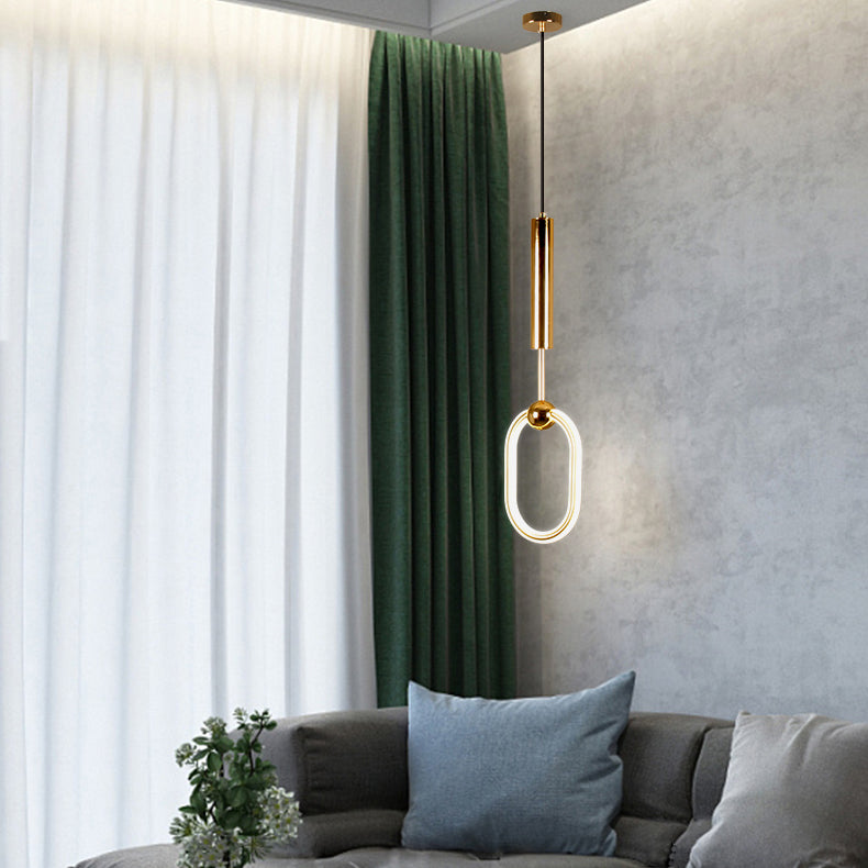 Zeitgenössische Metallhängnisbeleuchtung 1 Leuchtanhänger Beleuchtung in Gold