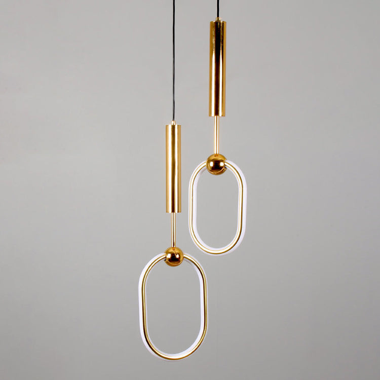 Zeitgenössische Metallhängnisbeleuchtung 1 Leuchtanhänger Beleuchtung in Gold