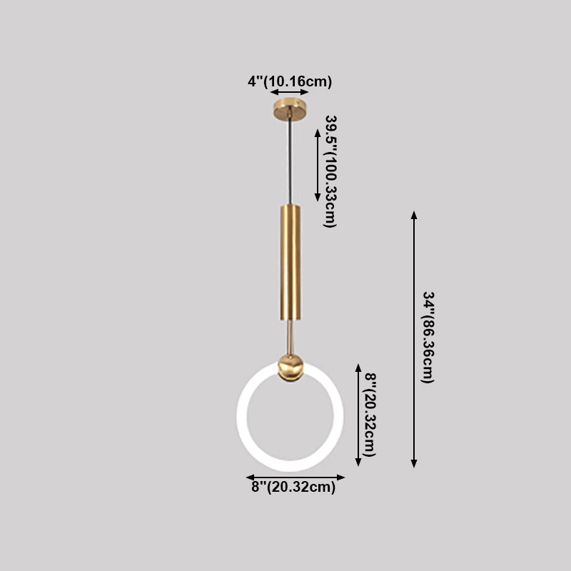 Zeitgenössische Metallhängnisbeleuchtung 1 Leuchtanhänger Beleuchtung in Gold