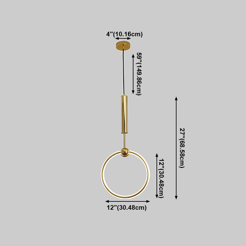 Zeitgenössische Metallhängnisbeleuchtung 1 Leuchtanhänger Beleuchtung in Gold