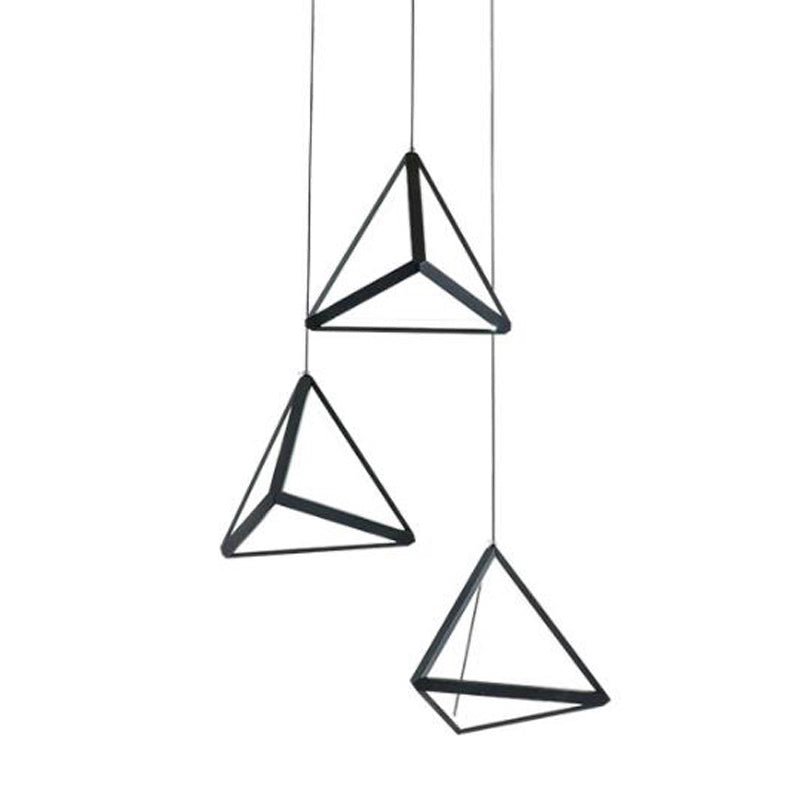 Driehoek hanger lamp hedendaagse stijl lineaire vorm metallic hangend licht