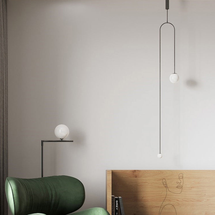 2-licht hanger lamp hedendaagse stijl lineaire vorm metallic hangend licht