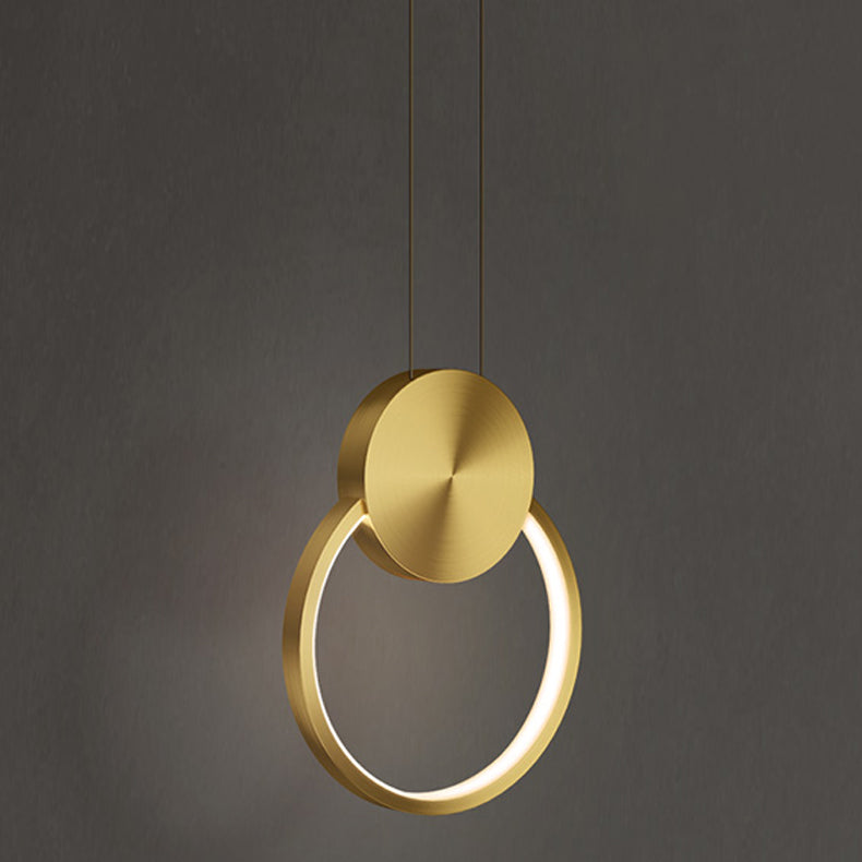 Geometric Metal Suspended Lighting Fixture 1 Light Pendant Lighting Fixture in Gold