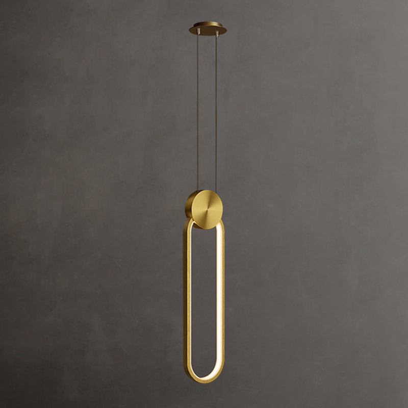 Geometric Metal Suspended Lighting Fixture 1 Light Pendant Lighting Fixture in Gold