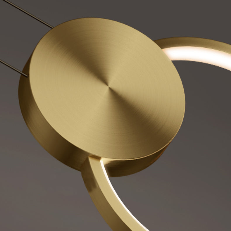 Geometric Metal Suspended Lighting Fixture 1 Light Pendant Lighting Fixture in Gold