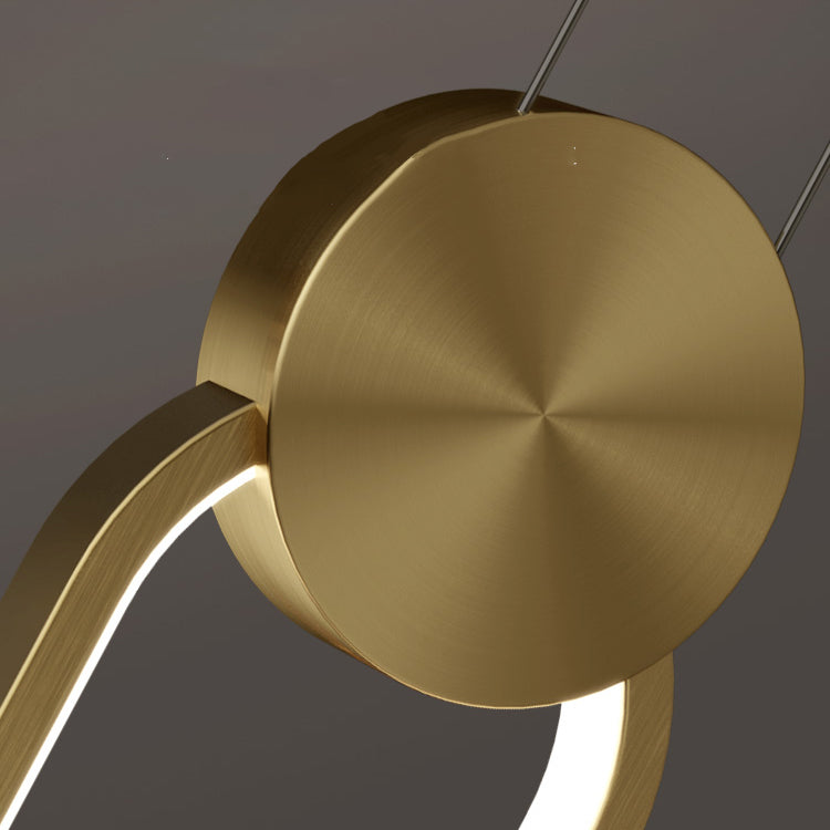 Geometric Metal Suspended Lighting Fixture 1 Light Pendant Lighting Fixture in Gold