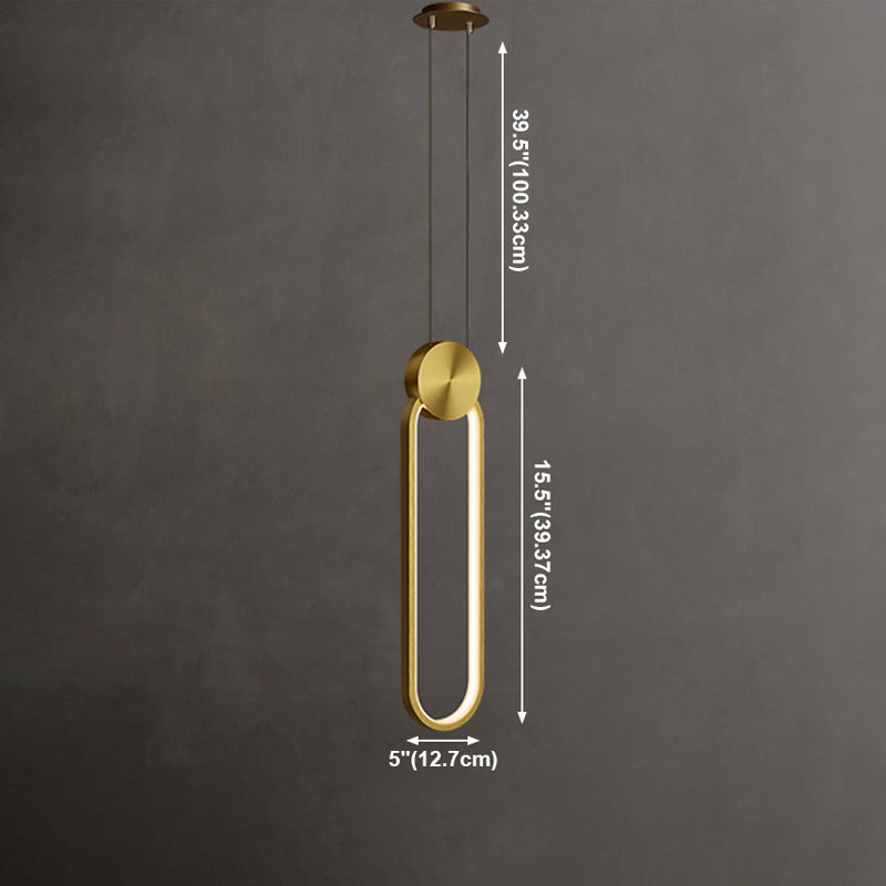 Geometric Metal Suspended Lighting Fixture 1 Light Pendant Lighting Fixture in Gold