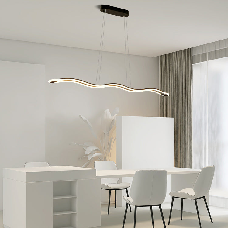 Modern Style Dining Table Island Lamp Lines LED Lighting Fixture for Kitchen