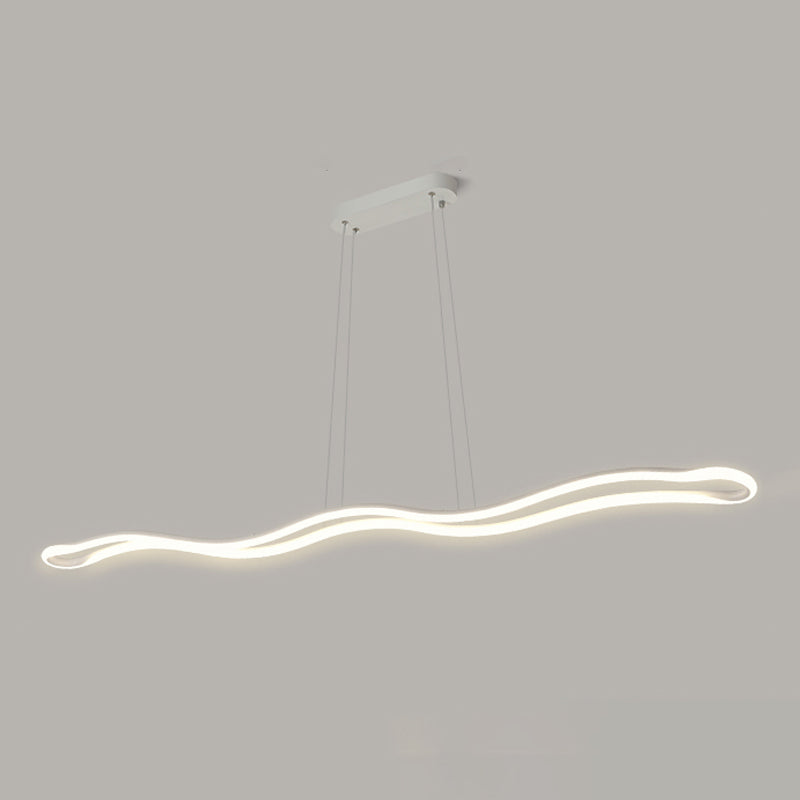 Modern Style Dining Table Island Lamp Lines LED Lighting Fixture for Kitchen