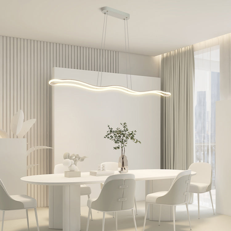 Modern Style Dining Table Island Lamp Lines LED Lighting Fixture for Kitchen