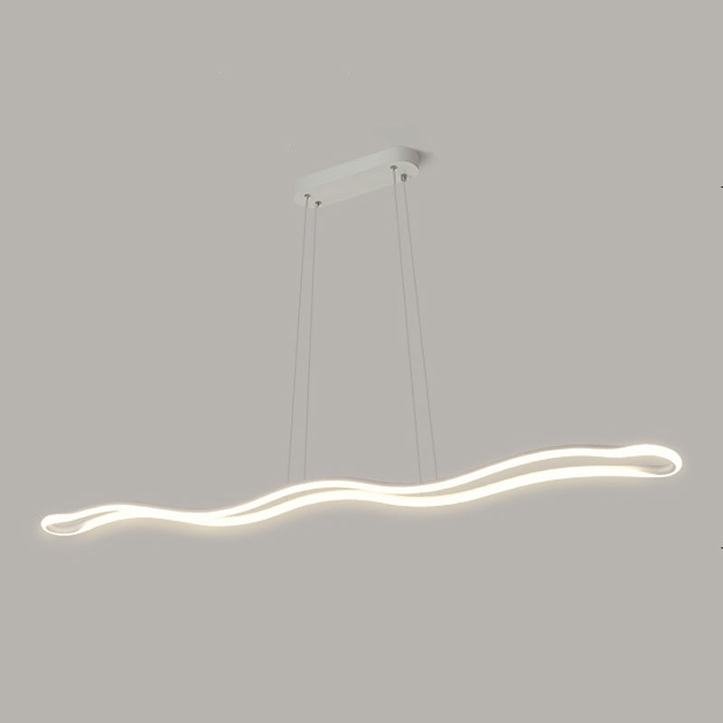 Modern Style Dining Table Island Lamp Lines LED Lighting Fixture for Kitchen