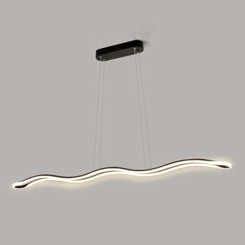 Modern Style Dining Table Island Lamp Lines LED Lighting Fixture for Kitchen