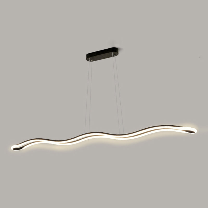 Modern Style Dining Table Island Lamp Lines LED Lighting Fixture for Kitchen