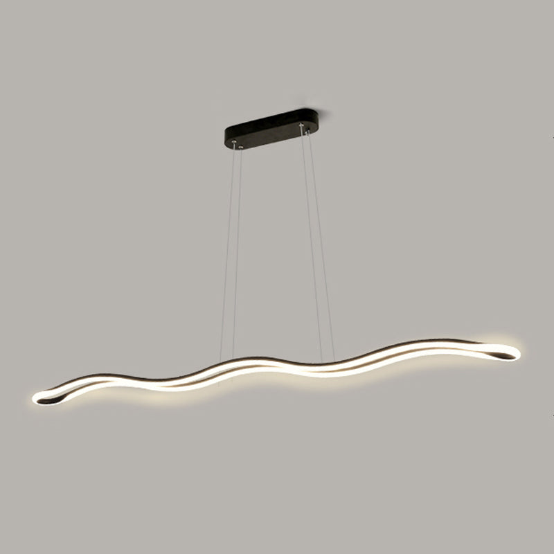 Modern Style Dining Table Island Lamp Lines LED Lighting Fixture for Kitchen