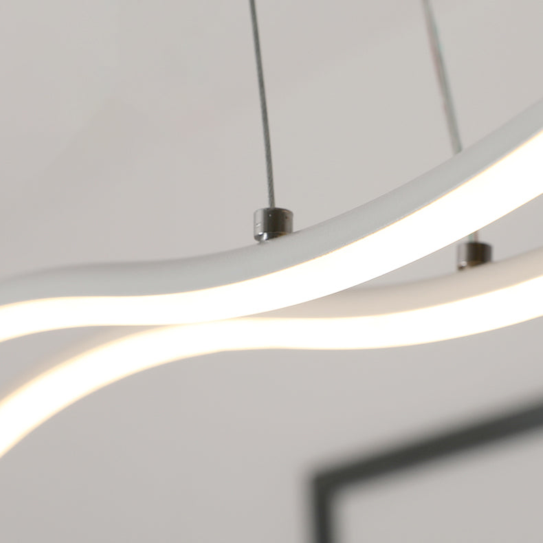 Modern Style Dining Table Island Lamp Lines LED Lighting Fixture for Kitchen