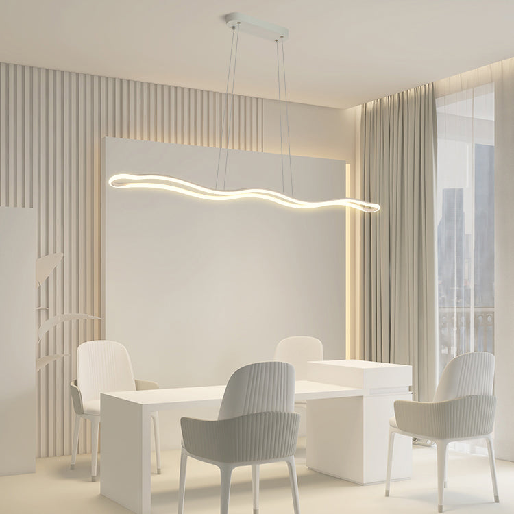 Modern Style Dining Table Island Lamp Lines LED Lighting Fixture for Kitchen