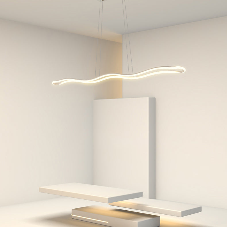 Modern Style Dining Table Island Lamp Lines LED Lighting Fixture for Kitchen