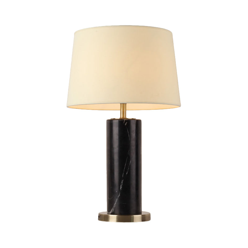 Lámpara de la lámpara de noche de tambor cónica contemporánea 1 Luz de libro de lectura de la cabeza en blanco