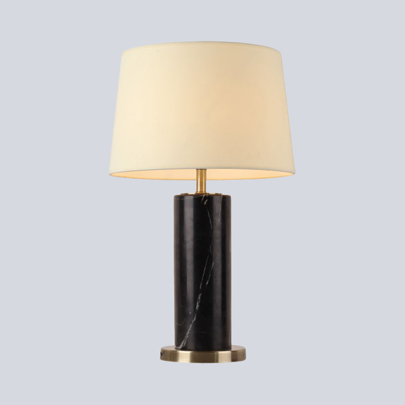 Lámpara de la lámpara de noche de tambor cónica contemporánea 1 Luz de libro de lectura de la cabeza en blanco