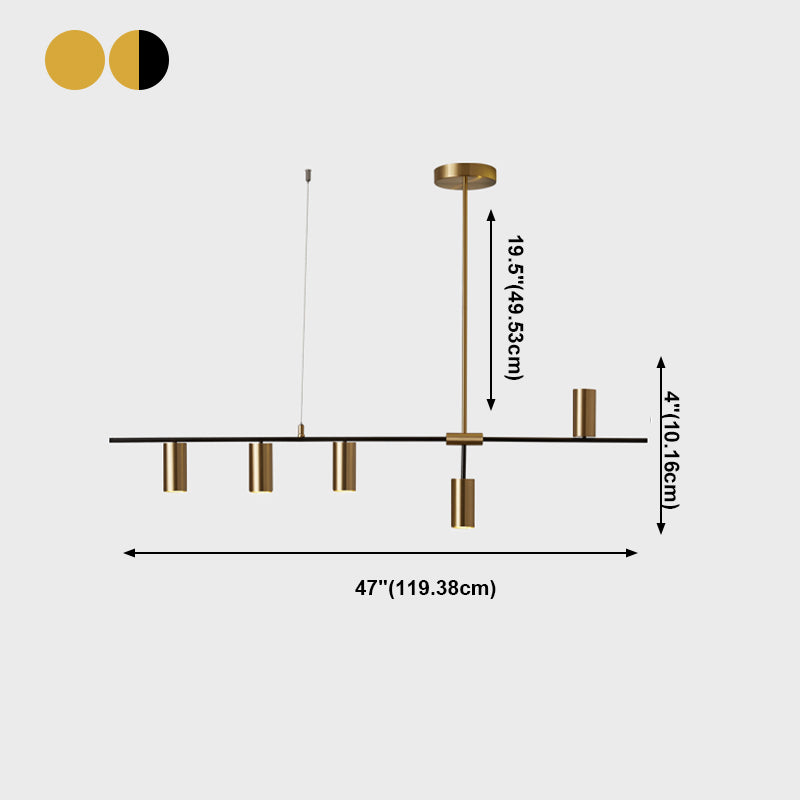 Lámpara de comedor de cocina de mesa de comedor simple nórdica en oro