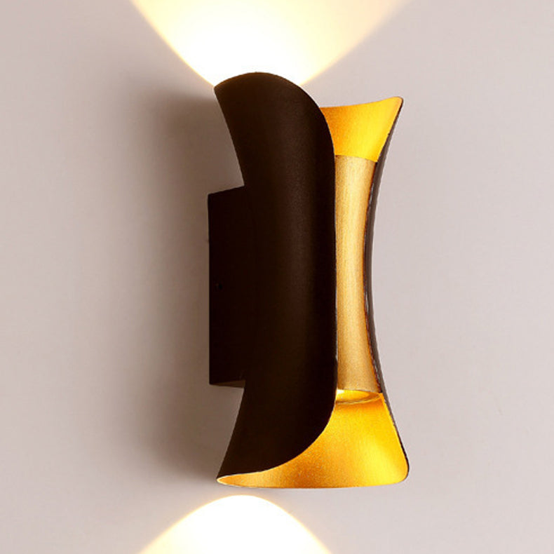 Modern Black-gold Wall Sconce Led 2 Light Wall-washer Light for Home Garden