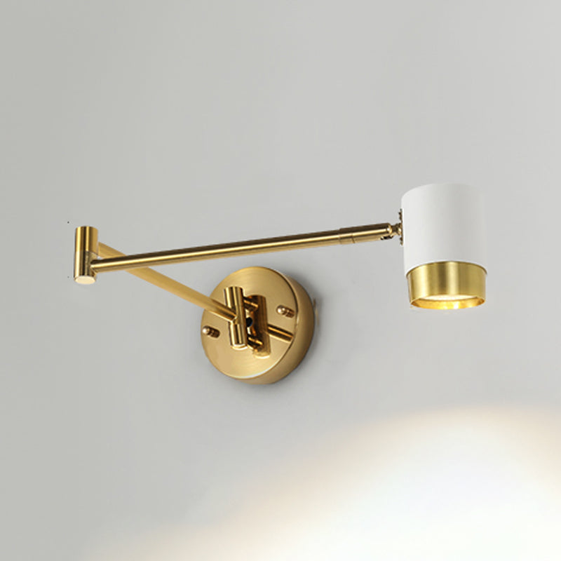 Moderna pared ajustable aplastante de una cabeza de lámpara montada en la pared de metal para sala de estar