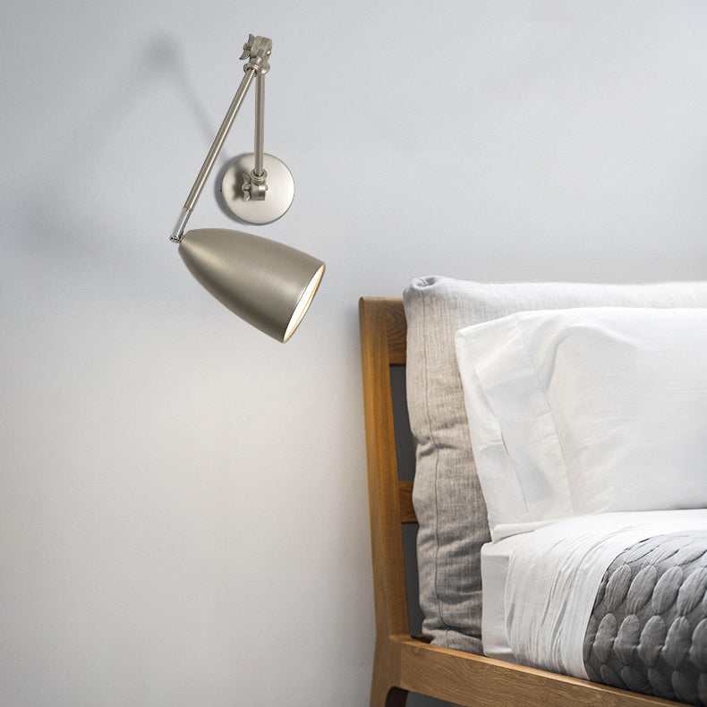 Moderna pared ajustable aplastante de una cabeza de lámpara montada en la pared de metal para sala de estar