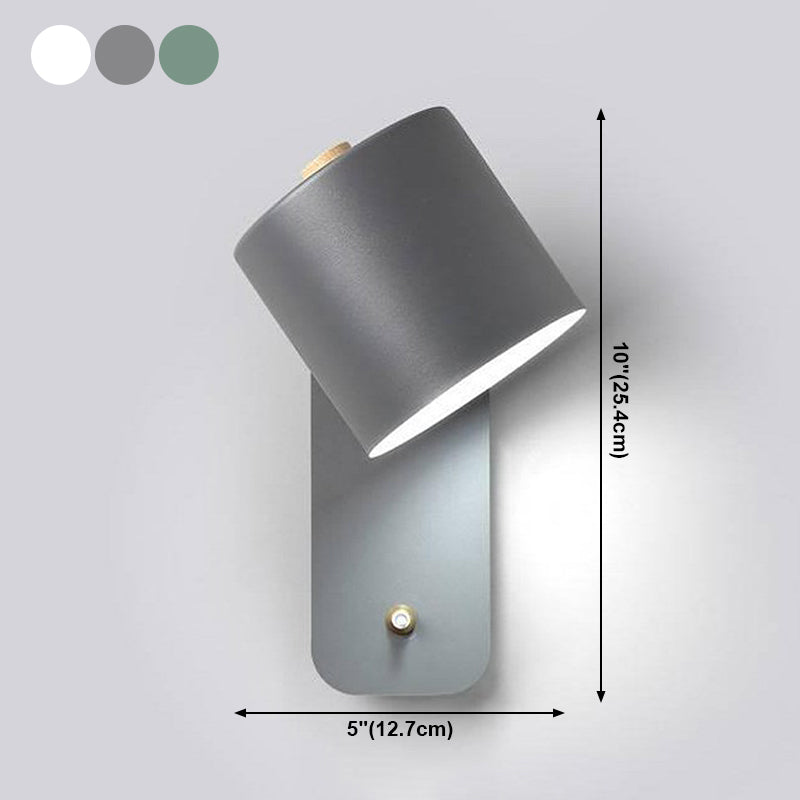 Dormitorio luminosos simples lámparas de apliques 1 iluminación de pared giratoria de metal