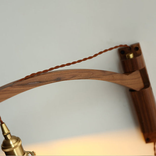 Simplicidad contemporánea Luz de pared de brazo ajustable ajustable con sombra de cerámica