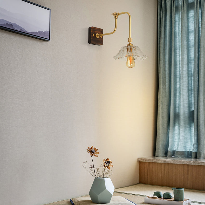 Lámpara de pared de 1 luces de 1 luces de luz de madera de estilo de madera para hotel