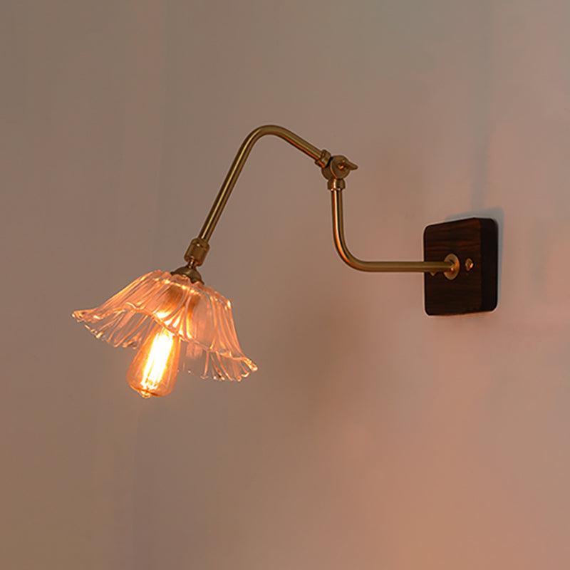 Lámpara de pared de 1 luces de 1 luces de luz de madera de estilo de madera para hotel