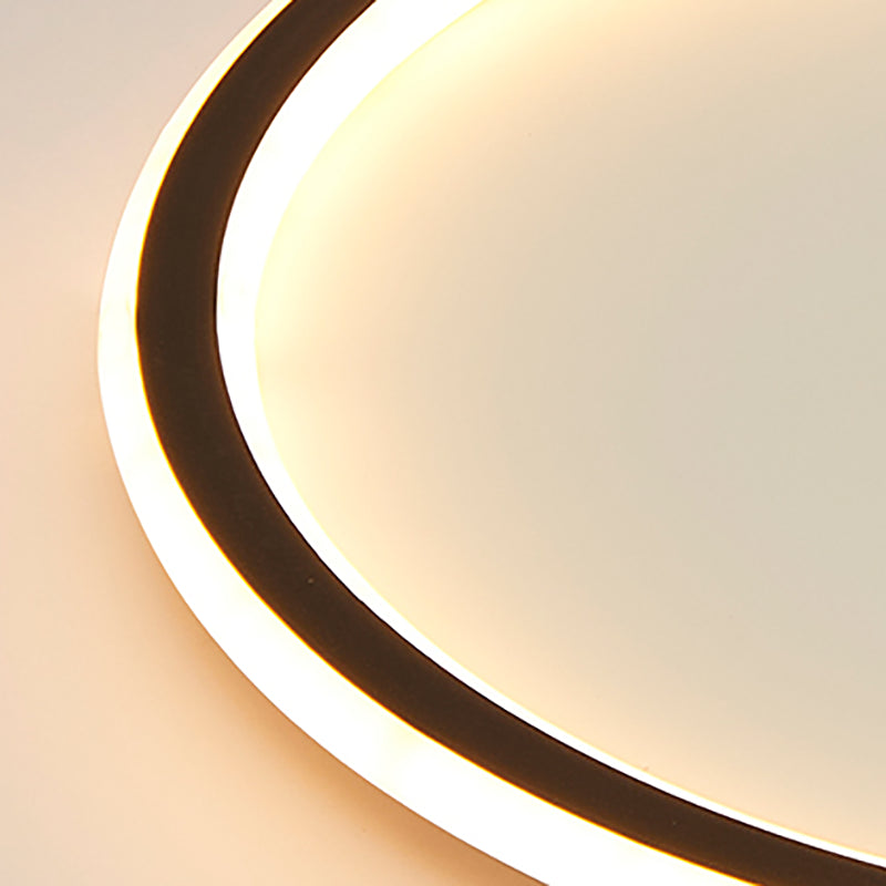 Plafonnier LED en aluminium noir, lampe moderne à montage encastré pour salon