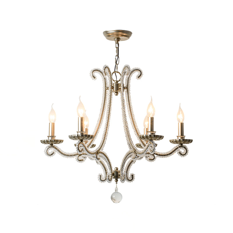 American Style Candle Chandelier Light Fixtures Multi-Head Hanging Pendant Lamps for Living Room