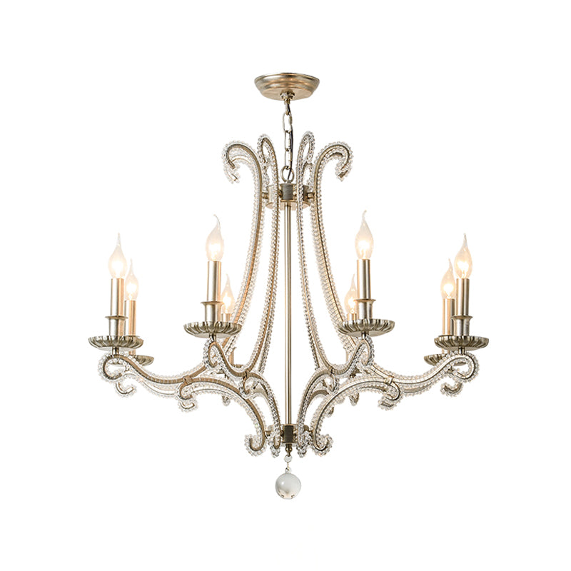American Style Candle Chandelier Light Fixtures Multi-Head Hanging Pendant Lamps for Living Room