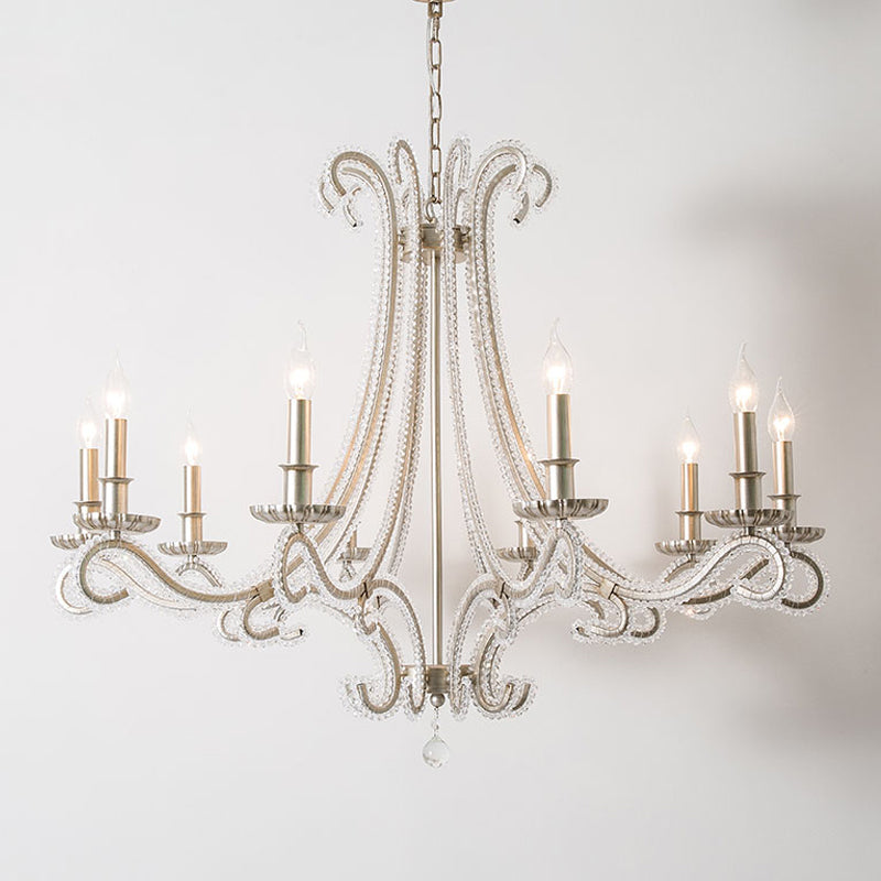 American Style Candle Chandelier Light Fixtures Multi-Head Hanging Pendant Lamps for Living Room