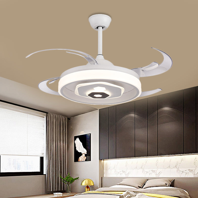 Éclairage de ventilateur de plafond LED Simple chambre à coucher semi-luminaire à lunsi