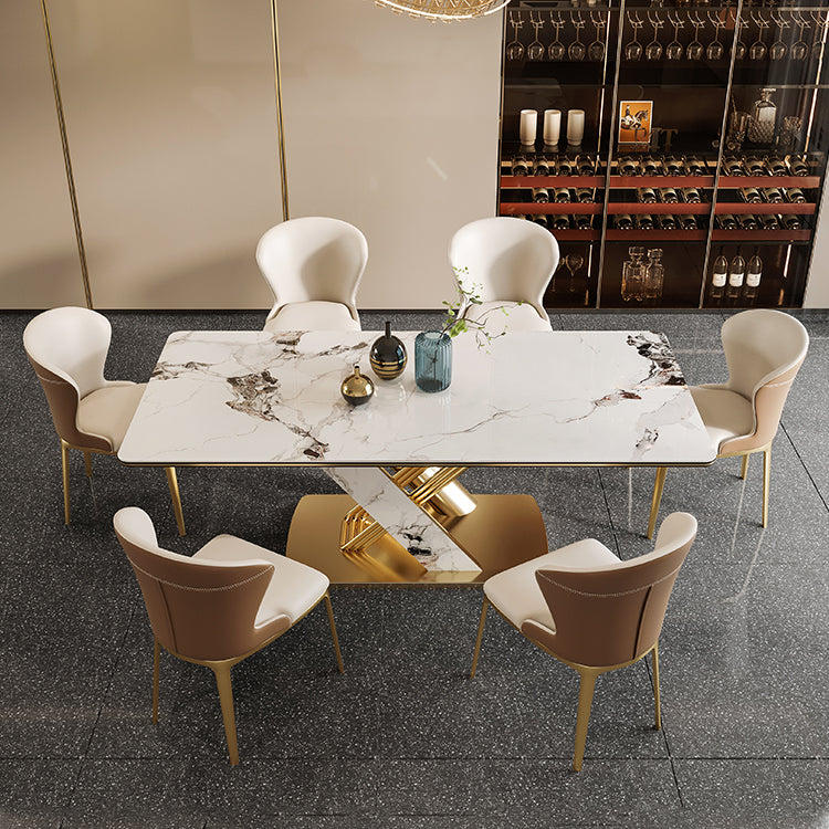Traditional Luxury Dining Table Stainless Steel Dining Site Table for Indoor