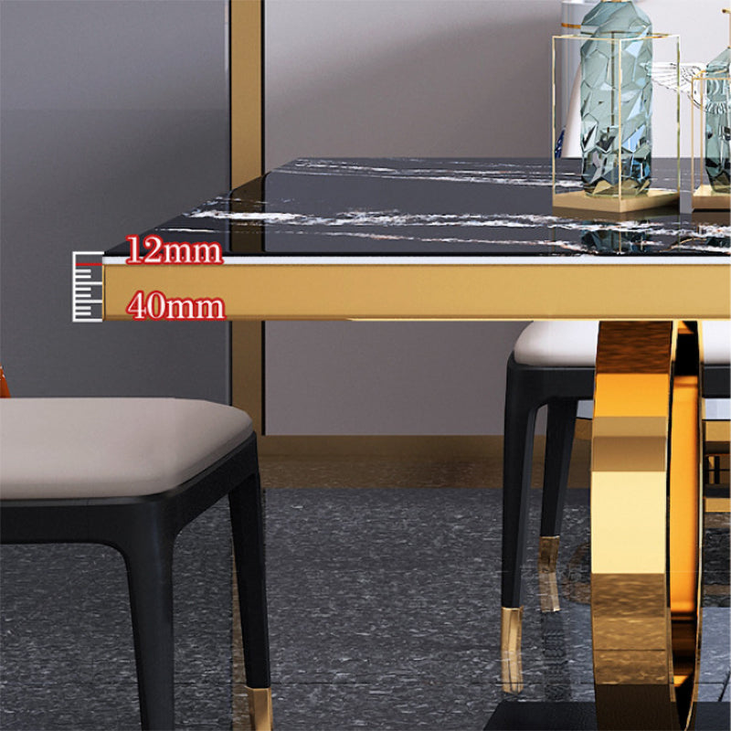Traditional Luxury Rectangle Dining Table Stainless Steel Table for Dining Room