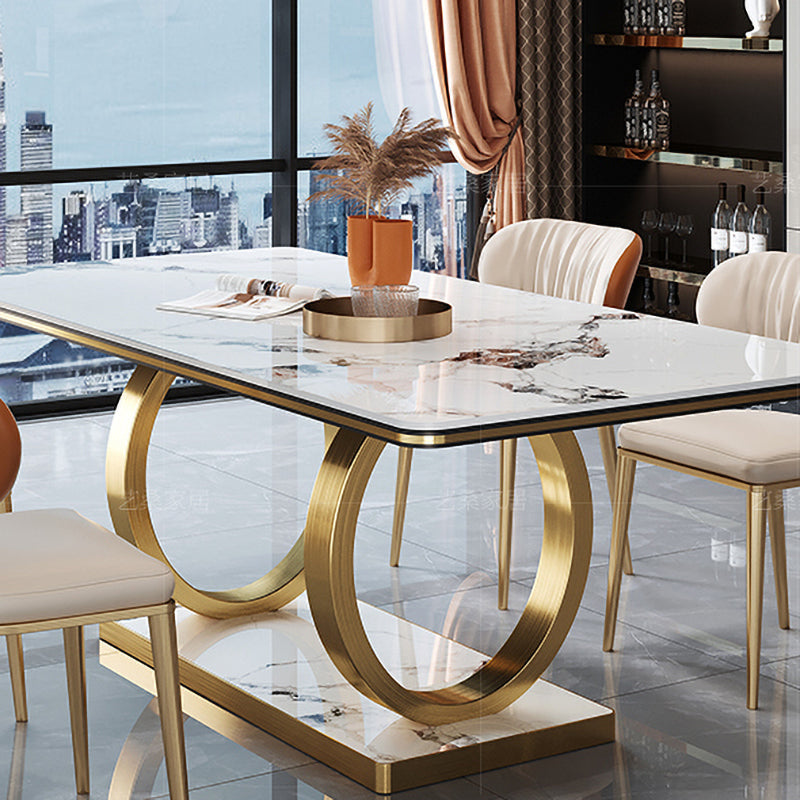 Base de caballete rectangular, muebles para el hogar, colección de comedor de acero inoxidable para comedor