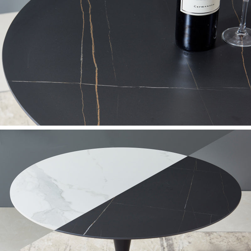 Moderne ronde eettafel van gesinterde stenen tafel met tulponderstel voor thuisgebruik