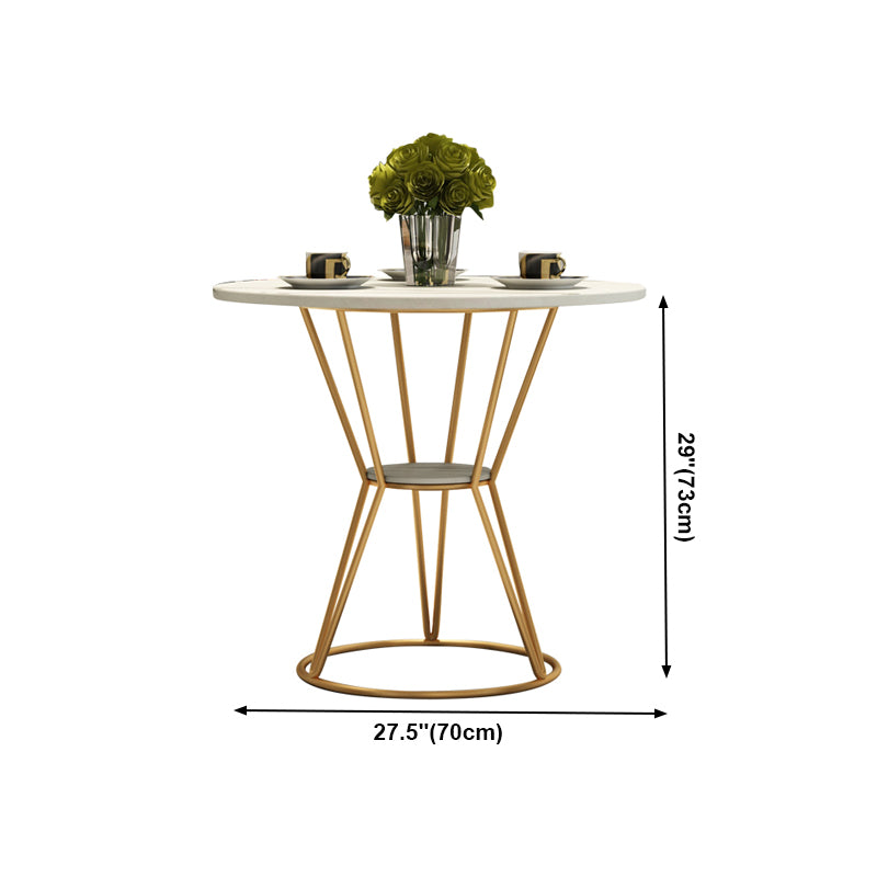 Ronde tafel dinette tafel traditionele luxe dinerkamer meubels met metalen basis