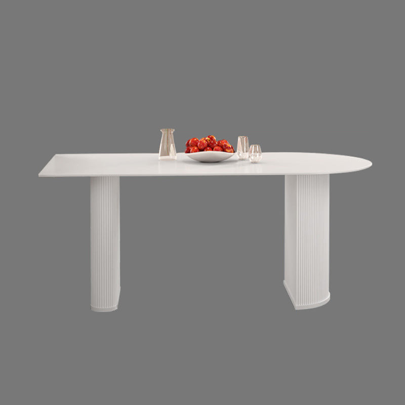Solid Wood Modern Free Form Dining Table Sintered Stone Top Table for Dining Room