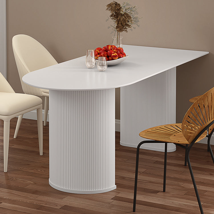 Solid Wood Modern Free Form Dining Table Sintered Stone Top Table for Dining Room