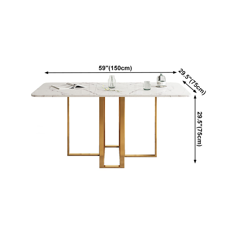 Rectángulo de mesa de comedor de piedra de estilo contemporáneo para el comedor en casa