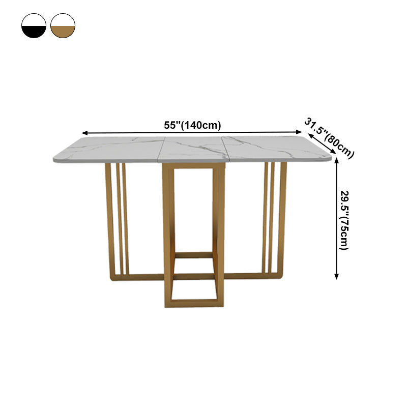Simplicity Style Rectangle Dining Table Drop-Leaf Dinner Table for Dining Room