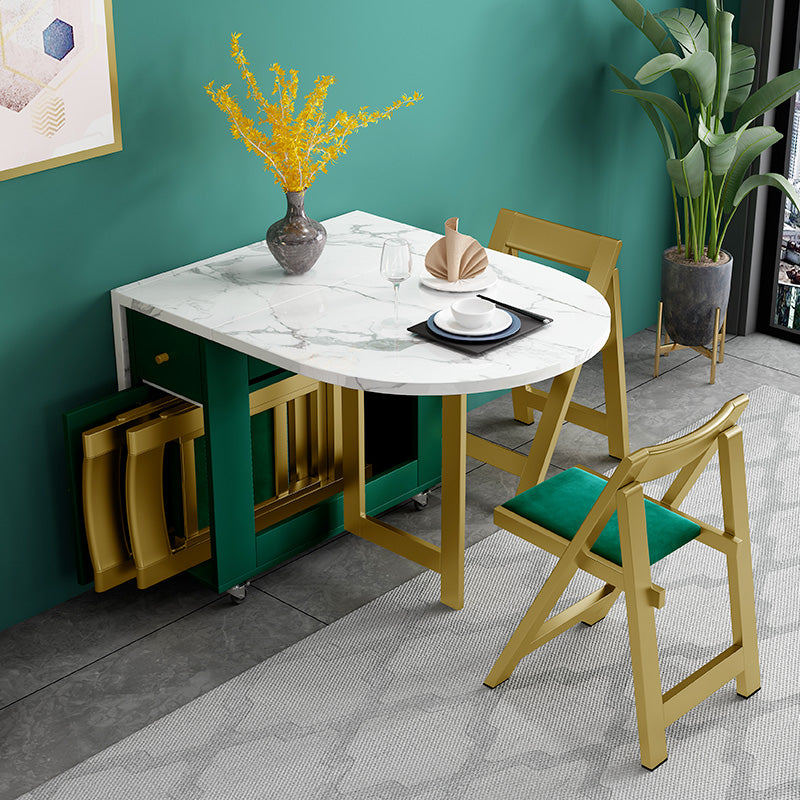 Mesa de comedor blanca ovalada de 59 pulgadas Simplicidad extensible para el comedor