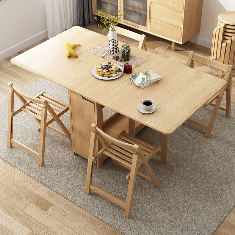 Rubberwood Solid Wood Dining Table Mid-Century Rectangle Dining Site Table